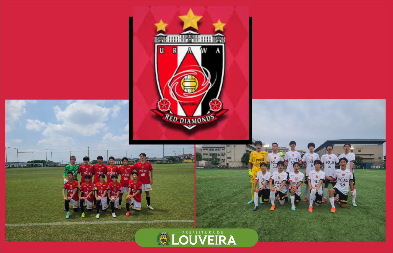 Louveira recebe equipe japonesa de futebol Urawa Red Diamonds para período de treinos e amistosos abertos ao público