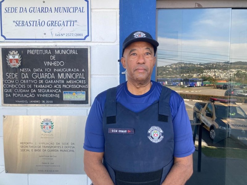 Mazinho, o guarda mais antigo da GCM de Vinhedo, completa 40 anos de corporação