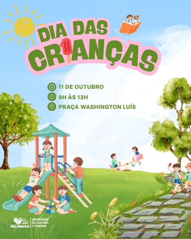 Dia das Crianças será comemorado neste sábado em Valinhos com atividades gratuitas na Praça Washington Luís