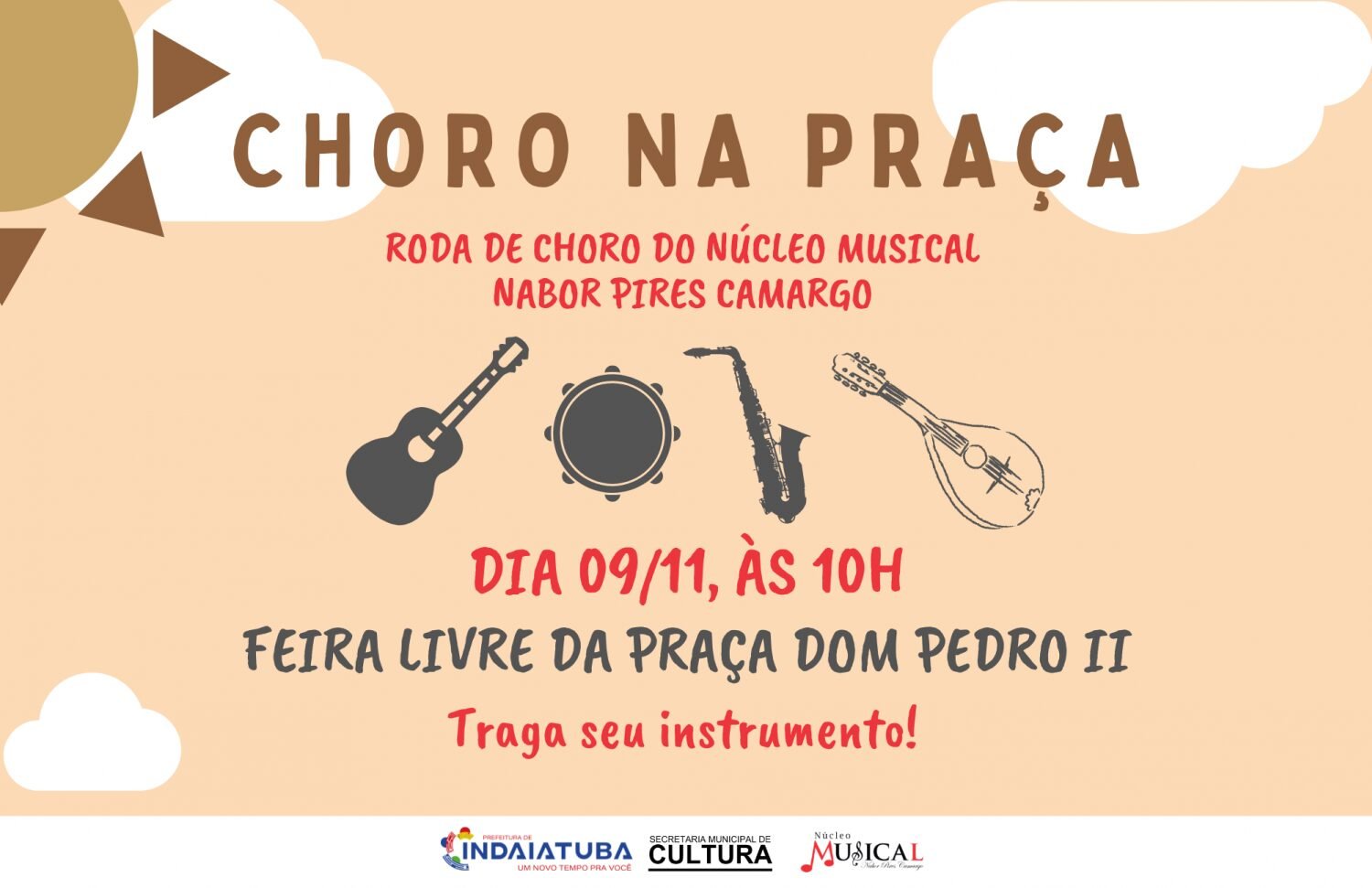 Choro na Praça leva música e alegria à Indaiatuba neste domingo
