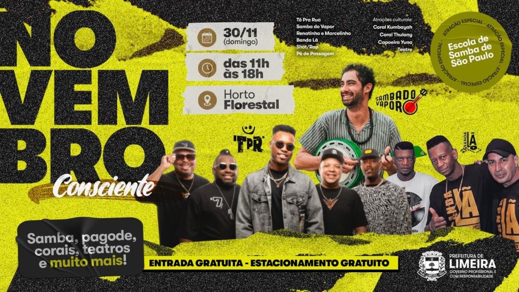 Horto de Limeira recebe festival multicultural gratuito no dia 30 de novembro