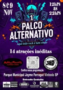 Vinhedo recebe neste final de semana o 1º Palco Alternativo com bandas covers e autorais