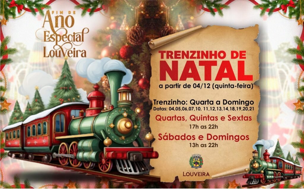 Passeios de Trenzinho de Natal começam nesta quinta-feira em Louveira