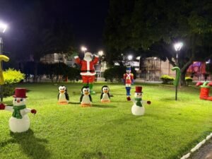 Valinhos inicia programação de Natal com chegada do Papai Noel e acendimento da árvore no Paço Municipal