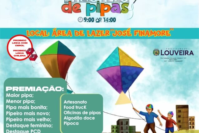 1º Encontro de Pipas de Louveira acontecerá neste domingo a partir das 9h