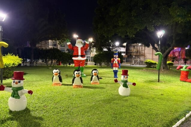 Valinhos inicia programação de Natal com chegada do Papai Noel e acendimento da árvore no Paço Municipal